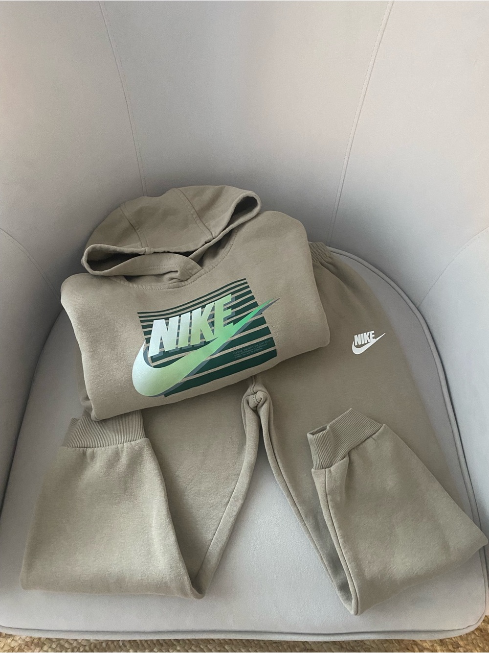 Nike Kids Olive Green Hoodie & Joggers Set